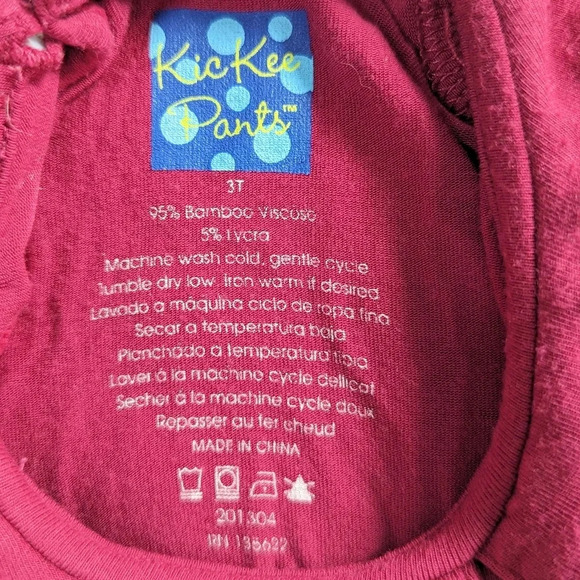 KicKee Pants Bamboo Long Sleeve Peter Pan Collar Tee – Raspberry Pink – Size 3T - Picture 9 of 9